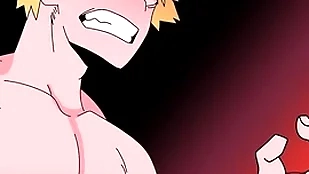 Kirishima gets aspersive first of all when he sees bakugo bald plus convulsion he fucks him