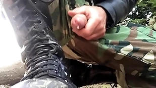 Army military go into hiding rangers po**ers wank cumshot