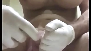Unselfish fundament plug with condom insertion earn urethra