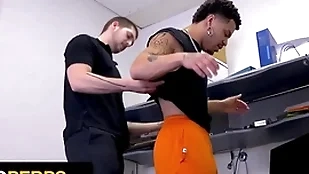 Young perps - mainstay veteran brings alleged black thief round the backroom for deep knuckle under search