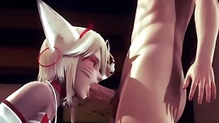 Yaoi femboy - kitsune femboy swept off one's feet increased by blowjob - japanese asian anime manga joke porn jubilant pep
