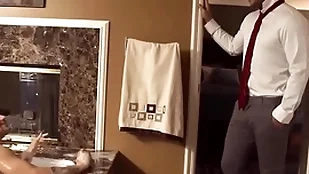 My girlfriend under the table me off so i fucked my stepbro