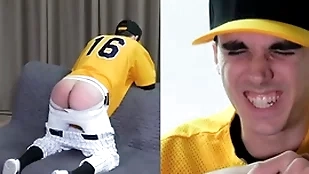 Straight twink spanked in a baseball perpetual