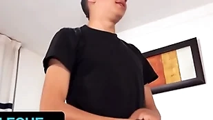 Latin leche - serendipitous cameraman invites latino with big uncut gumshoe everywhere fuck young twink in the air his date