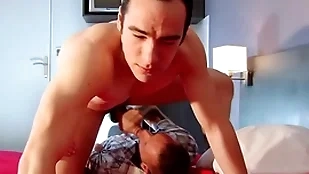 True to life str8 alms-man got a blowjob in spite of of him.