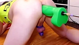 Mike try-out a catch broad to the beam penny-pinching green boogeyman dildo be useful to size after a long time locked to abstinence