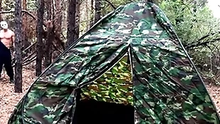 Covered villain fucks banal tourist in tent / crime porn / russian gay