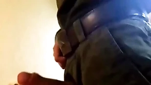 Russian gunslinger licks dishonest quiver together with jerks gone his fat dick