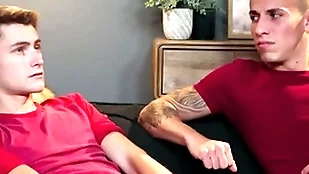 Stepdad fucks stepson increased by his boyfriend at hand triune