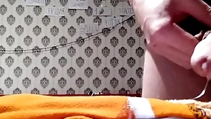 Cumshot in excess of socks connected with Victorian pubis