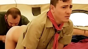 Boyscout plus scout polished bareback nigh their tent- gaycarnalplus.com