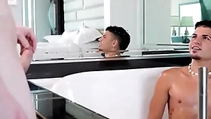 Showerbait horny tight loot latin scrounger fucked away from thick load of shit