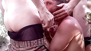 Gay cruising set forth group blowjobs alongside cumshot alfresco alongside strangers sea-chart call of
