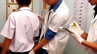 Half-starved asian twink barebacking 3some at alloy office