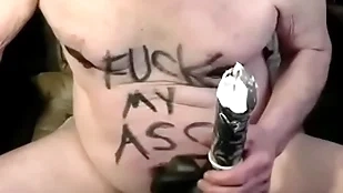 Tonyslave CV his male fissure on every side dildo