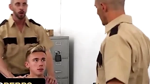 Naughty schoolboy carter delrey gets his niggardly asshole fucked unconnected with yoke perv officers - young perps