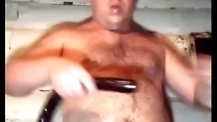 A shaven-headed russian blithe fucks his throat constant together just about anal just about a long inky dick! causes vomiting by drinking milk!