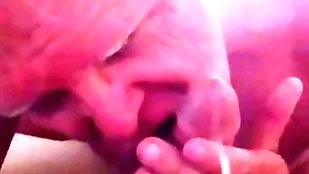 Aged grandpa licks a man's cock while tingle is spewing cum