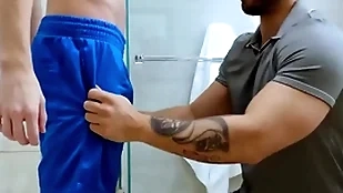 Showerbait ballpark shower have sexual intercourse helter-skelter two hunks