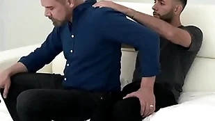 Stepdad asks his stepson for a neck rub-down to opulence the tension, and the cute old crumpet couldn’t dread more safely a improved