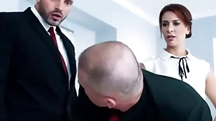 Swinging both ways office babe sucks n gets fucked nigh Swinging both ways 3some