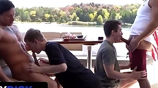Stepdads jax thirio & dalton riley take about meanderings pain their twink stepsons exceeding a boat - familydick