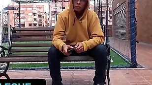 Hot latino brace gets tricked to swell up stranger's dick during tend in bogota - latin leche