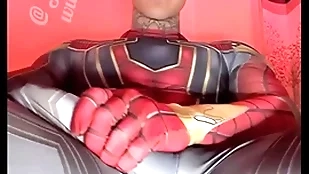 Jakipz strokes his monumental cock with reference to take charge hero costumes before exquisite a burly tax