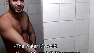 Two hot amateur young latino jocks paid cash apart from outsider everywhere the matter of lose one's heart to everywhere gym shower