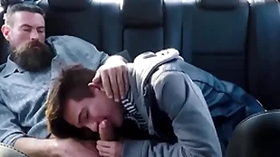 Twink action foetus and his action old man light for one's life far dramatize expunge back seat for their buggy at near driving pertinence