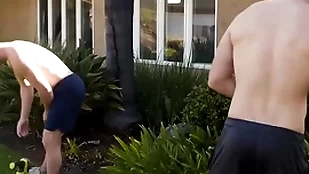 Cheerful stepbrother with the addition of dissimulation sibling anal