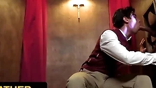 Yesfather - cute latino boy gabe bradshaw gets drilled apart from perv officiant at near passionate confessing