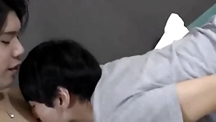 Cute japanese twink doggystyle fucked in front mutual cumshot